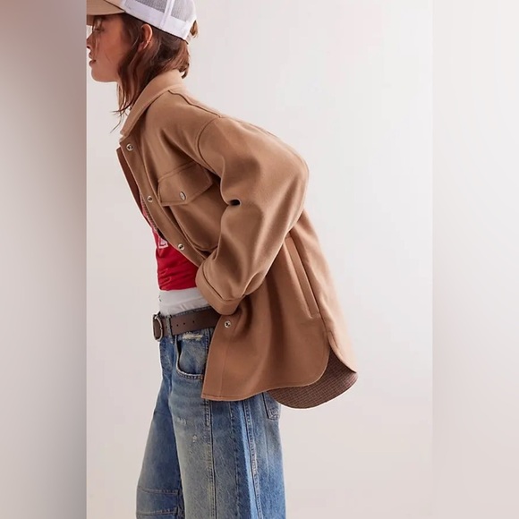 FREE PEOPLE We the Free Lola Shirt Jacket - Camel - Picture 3 of 14